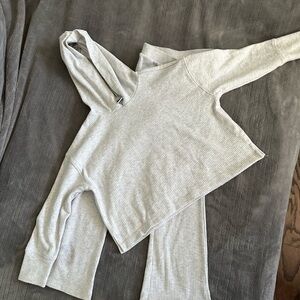 Girls Old Navy Plush Ribbed Hoodie and Flare Pants Set